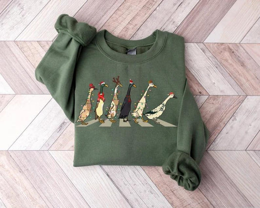 Christmas Ducks Sweatshirt, Duck Christmas Shirt For Women, Funny Animals Christmas Sweatshirt, Farm Lover Gift, Funny...