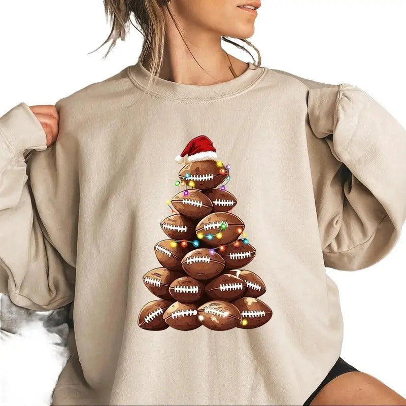 Christmas Football Sweatshirt, Football Mom Sweatshirt, Mom Christmas Football Sweater T-Shirts, Hoodie | WearSparks.com