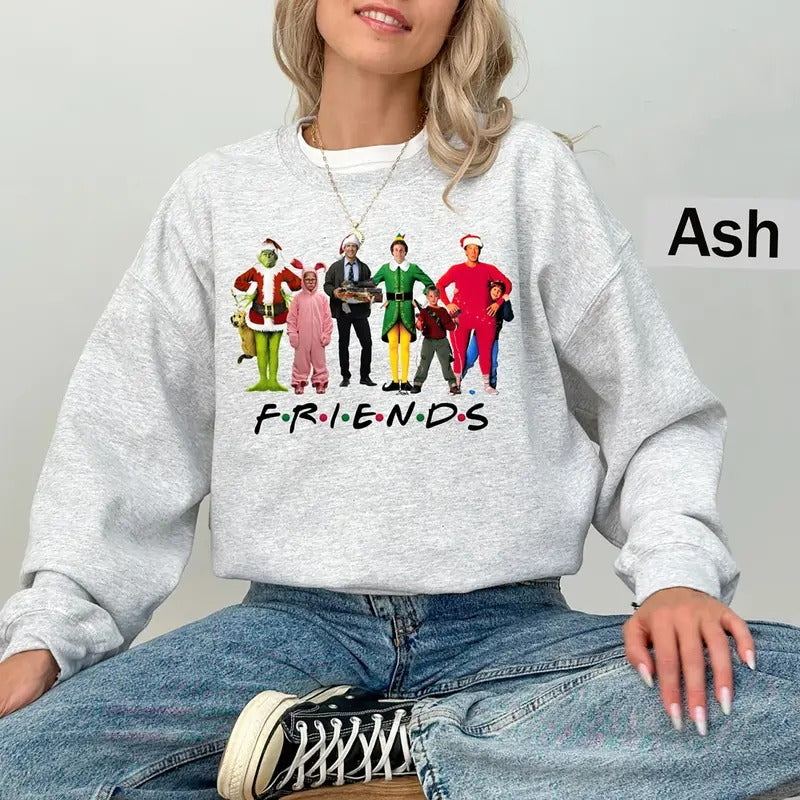 Christmas Friends Shirt, Christmas Movie Watching Sweatshirt, Funny Christmas Family Tee Shirt, Christmas Movie...