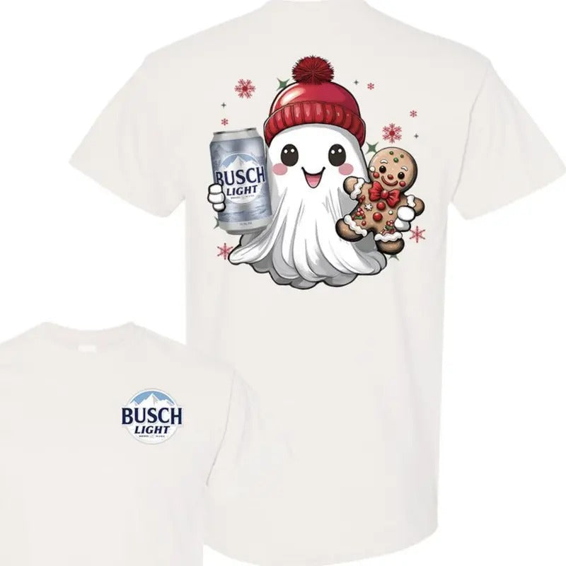 Christmas Ghost Bosch Light Double Sided Shirt, Spooky Christmas TShirt, Ghost Christmas Shirt, Gift for Girlfriend, Tee...