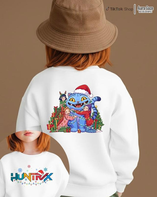 Christmas Huntrix and Derpy 2Sided (Kid Size) Sweatshirt - KPop Demon Hunters Unisex Sweatshirt For Fan, KPop Demon...