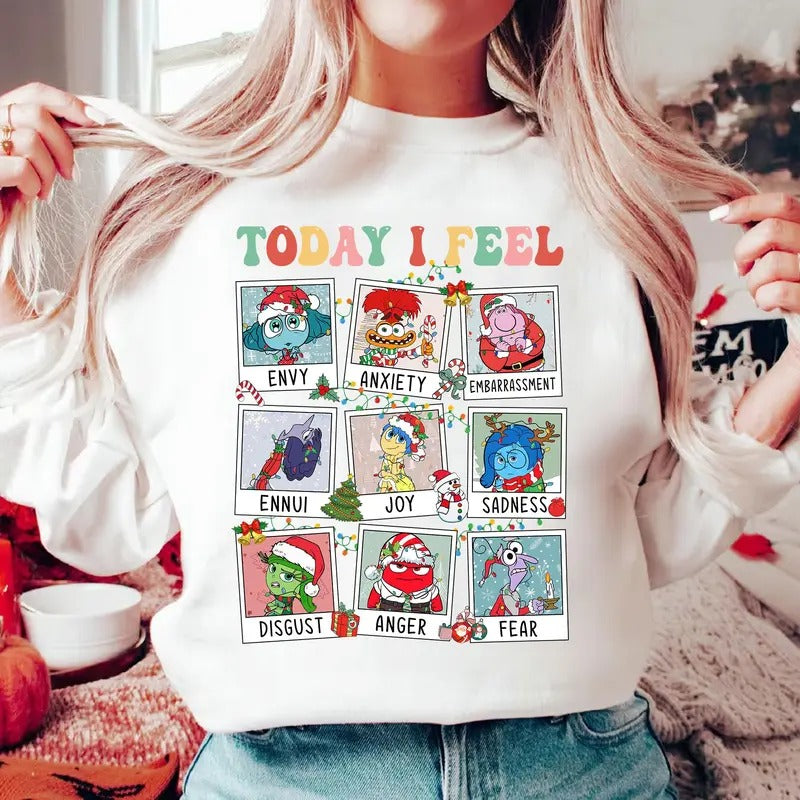 Christmas Inside Out Today I Feel Shirt Inside Out Shirt Mental Health Shirt Emotion Team Tee Family Vacation Matching...