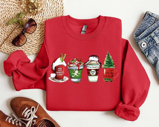 Christmas Latte Sweatshirt, Christmas Coffee Sweatshirt, Christmas Sweatshirt, Coffee Lover Sweatshirt, Latte Sweatshirt,...