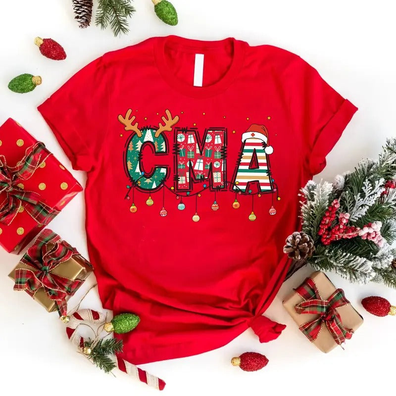Christmas Medical Assistant T-shirt, Christmas CMA Tee, Nursing Assistant, Nurse Healthcare Shirt, Medical School Nurse...