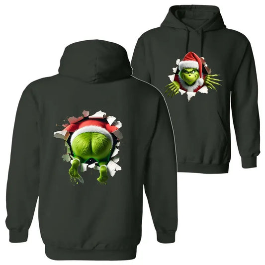 Christmas Movie Character Green Guy The Grin Through Hole Trendy Christmas Season 2 Sided Graphic Printed Unisex Classic...