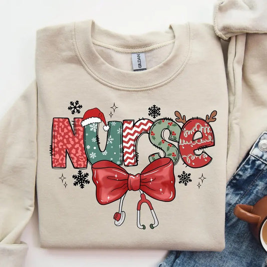 Christmas Nurse Sweatshirt, Christmas Nursing Sweater, Nurse Life Christmas Shirt, School Nurse Christmas, Stethoscope...