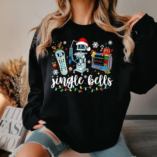 Christmas Nurse Sweatshirt, Jingle Bells Nurse Shirt, Funny Christmas Nurse Shirts, ER Nurse Sweater, Christmas Nurse...