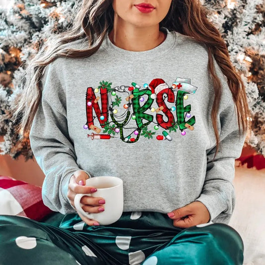 Christmas Nursing Sweatshirt, Nurse Christmas Sweatshirt, Nursing School Shirt, Xmas Christmas Shirt, Winter Christmas...
