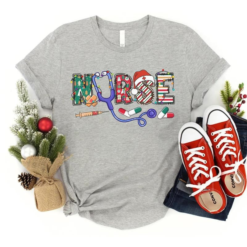 Christmas Nursing T-shirt, Nursing School Shirt, Nurse Tee, Gift for Nurse, Holiday Shirts, Merry Christmas Hoodie,...