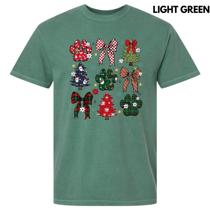 Christmas Paws Collage Comfort Colors T-Shirt 'NLB' Hoodie, Sweatshirt | WearSparks.com
