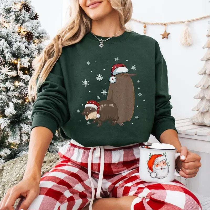 Christmas Pesto and Moo Deng Friendship Shirt, Christmas Penguin and Hippo Friendship-1.jpg Hoodie, Sweatshirt