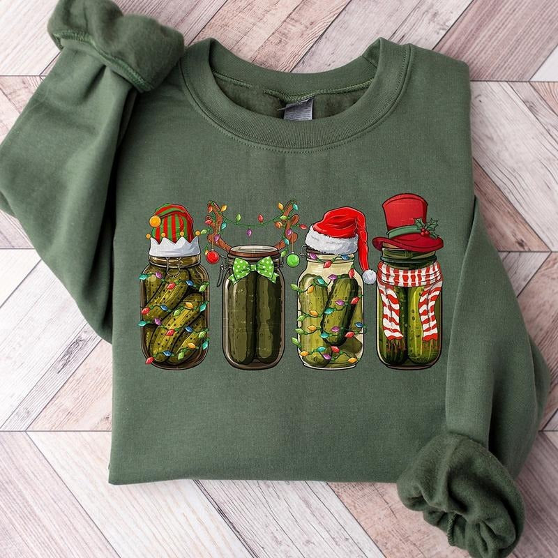 Christmas Pickle Crewneck Sweatshirt, Hoodie, T-shirt, Cute Christmas Gifts | WearSparks.com