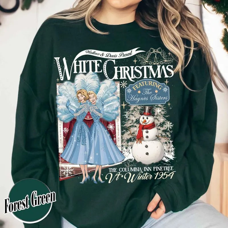 Christmas Sister Sweatshirt, Vintage White Christmas Movie Sweatshirt, White Christmas Movie Crewneck Sweatshirt,...