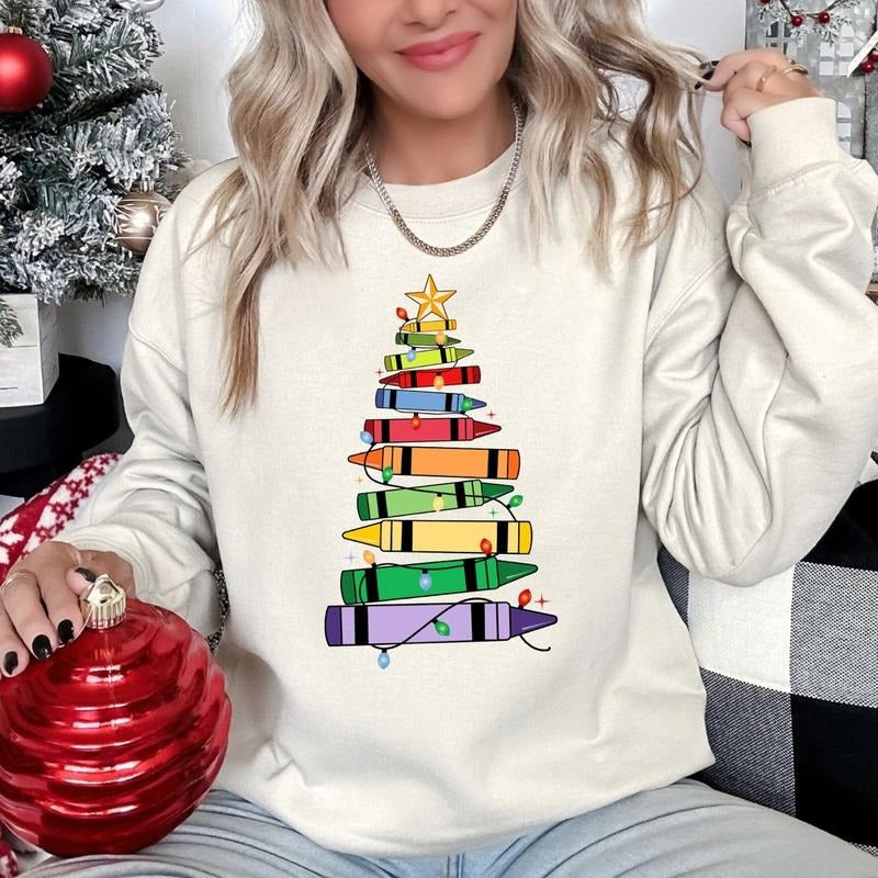 Christmas Teacher Sweatshirt, Christmas Gift For Teacher,  Teacher Life, Christmas Sweatshirt Unisex Cotton Crewneck...