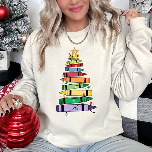 Christmas Teacher Sweatshirt, Christmas Gift For Teacher,  Teacher Life, Christmas Sweatshirt Unisex Cotton Crewneck...