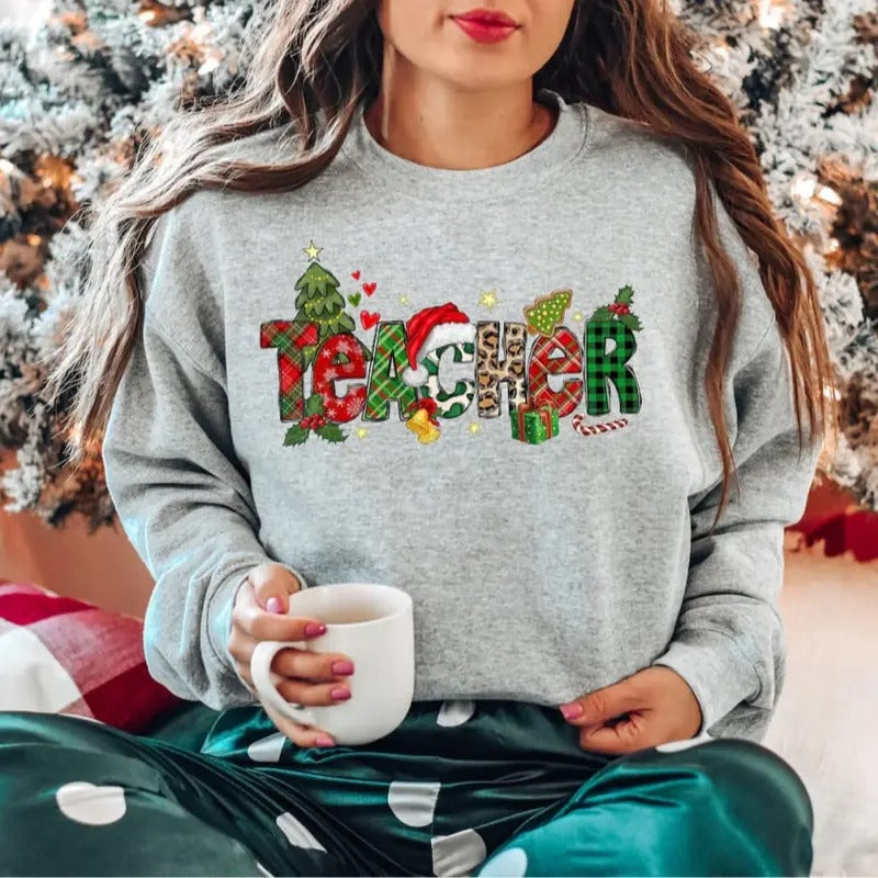 Christmas Teacher Sweatshirt, Teacher Life Christmas Tee Shirt, Christmas Gift For Teacher Hoodie | WearSparks.com