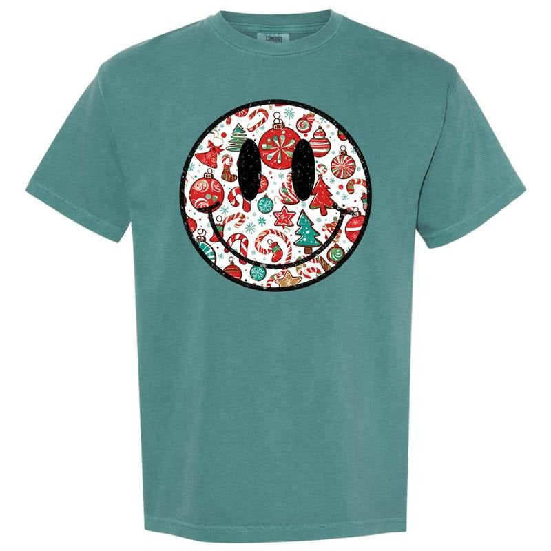 Christmas Time Happy Face Comfort Colors T-Shirt 'NLB' Hoodie, Sweatshirt | WearSparks.com