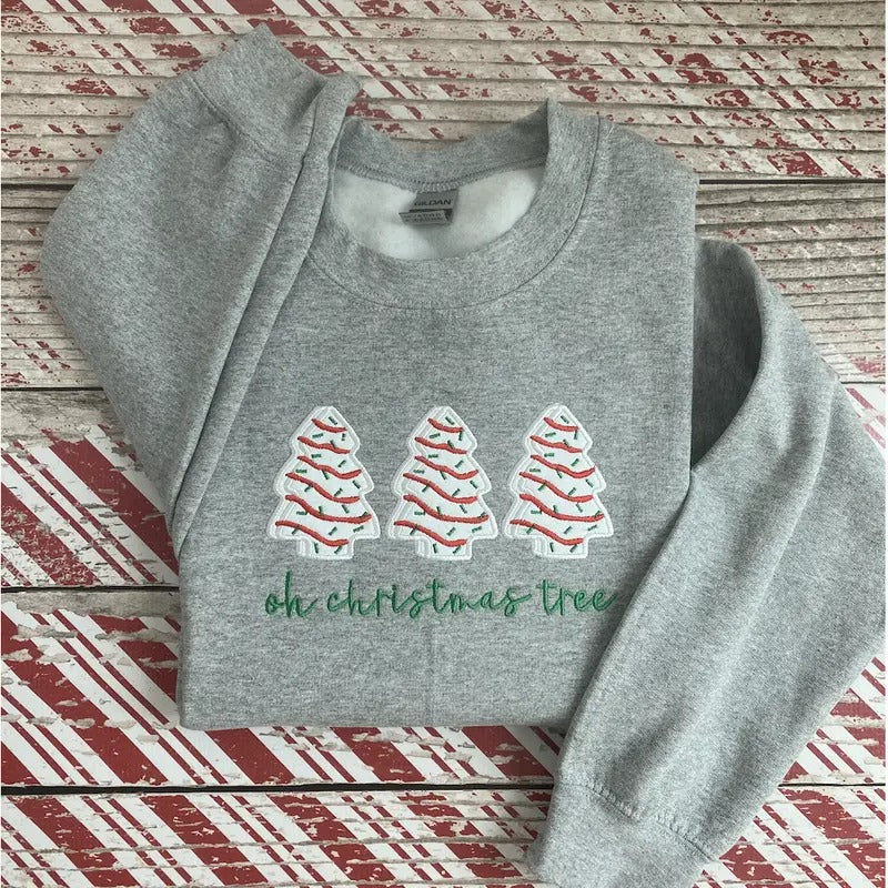 Christmas Tree Cake Crewneck Sweatshirt T-Shirts, Hoodie | WearSparks.com