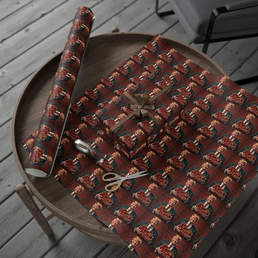 Christmas Trump Wrapping Paper, Holiday Gift Wrap, President Trump Xmas Present Wrap, Funny Political Gift Wrap, Festive...
