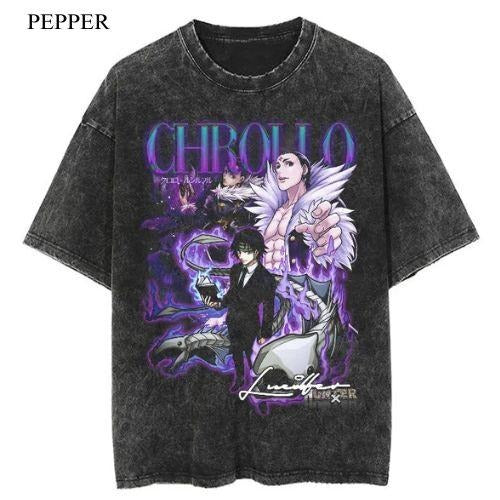 Chrollo Lucifer v2 Vintage T-Shirt, Anime Manga Unisex T-Shirt, Gift For Him Menswear Top Hoodie, Sweatshirt | WearSparks.com