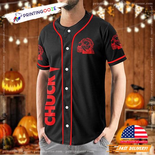 Chucky The Killer Halloween Movie Baseball Jersey