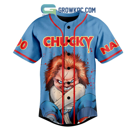 Chucky Wanna Play Horror Movies Personalized Baseball Jersey