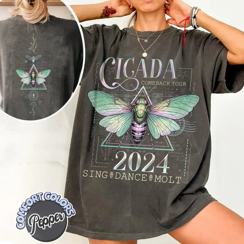 Cicada Reunion Summer 2024 Comfort Colors Shirt, Cicada Concert Tshirt, Cicada Invasion, Nature Lover Gift, Insect Cicada...