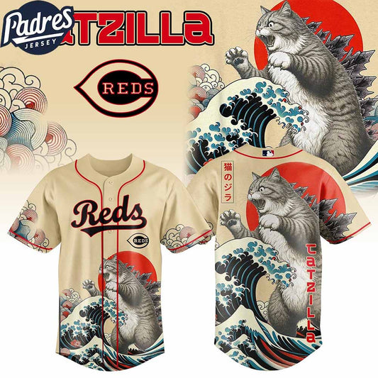 Cincinnati Reds MLB X Catzilla Personalized Baseball Jersey - Padres Jersey Oasis: Elevate Your Baseball Style Game...