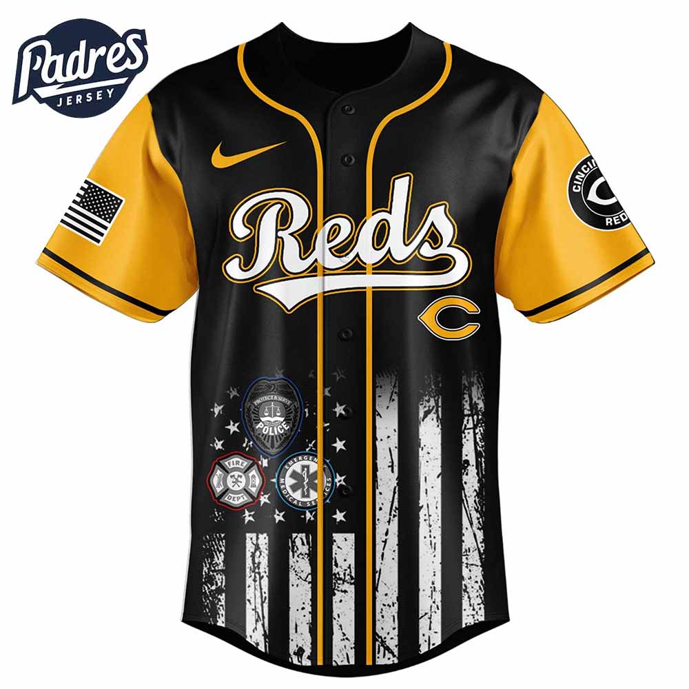 Cincinnati Reds MLB x First Responders Baseball Jersey - Padres Jersey Oasis: Elevate Your Baseball Style Game... (Image 2)