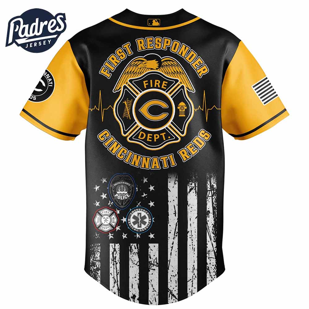 Cincinnati Reds MLB x First Responders Baseball Jersey - Padres Jersey Oasis: Elevate Your Baseball Style Game... (Image 3)