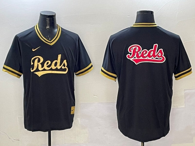 Cincinnati Reds Reds Black Gold Adult Style 1