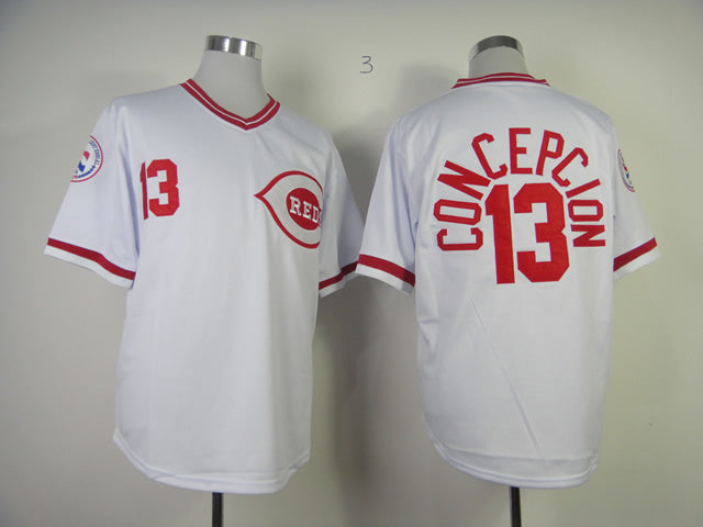 Cincinnati Reds #13 Reds 13# White Retro 1976