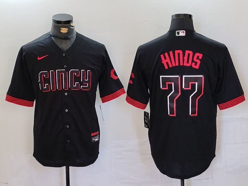 Cincinnati Reds #77 Rece Hinds Reds City Adult Style 5