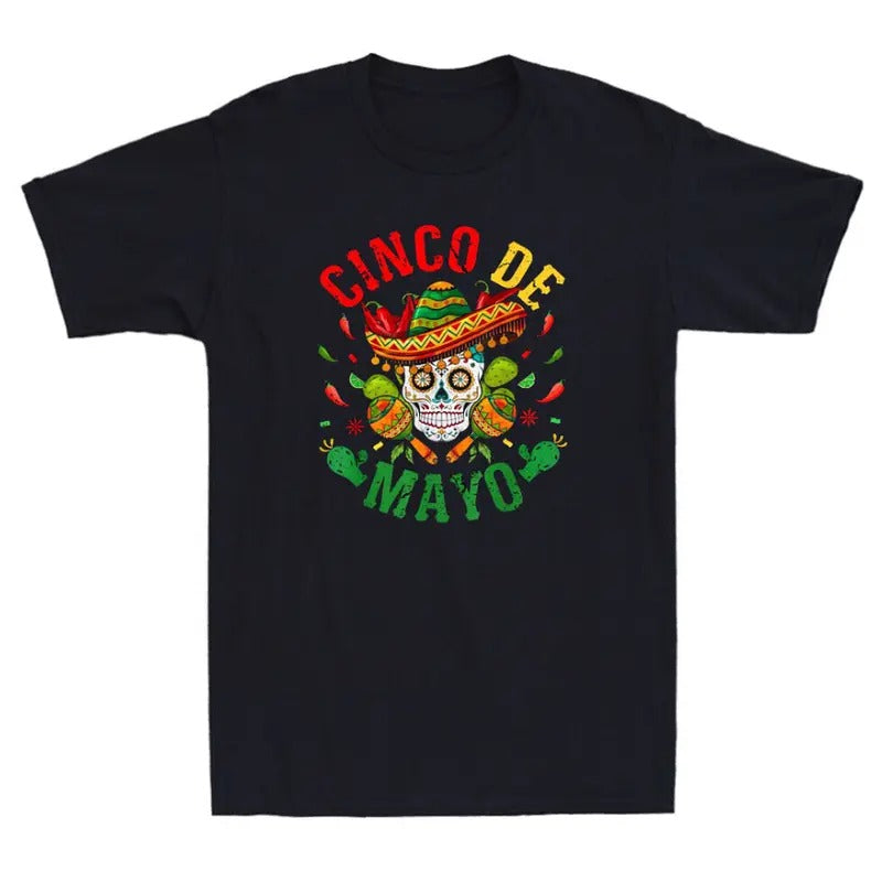 Cinco De Mayo Party Sugar Skull Funny Mexican Fiesta Gift Vintage Men's T-Shirt Hoodie, Sweatshirt | WearSparks.com