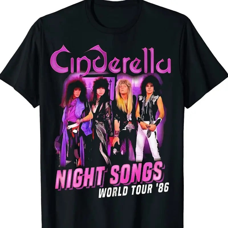 Cinderella Band Heavy Cotton Black Full Size Men Women Tee Shirt Hoodie, Sweatshirt | WearSparks.com