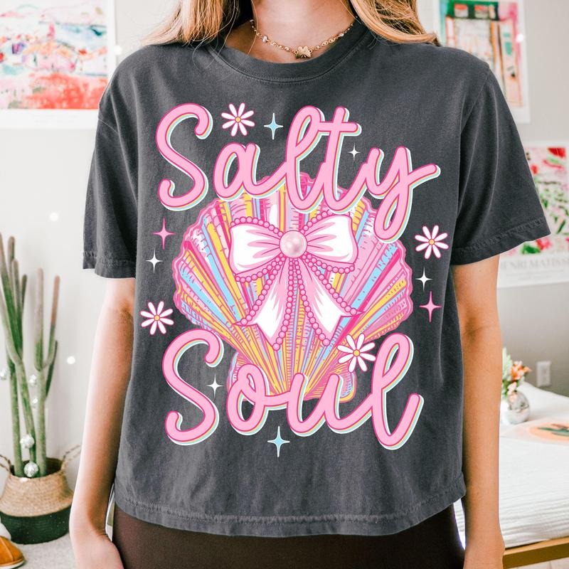 Clam Pearl Coquette Salty Soul Summer Vibes Pink Clam Summer Beach Summer Shirt Pink Summer Girly Summer Hoodie, Sweatshirt