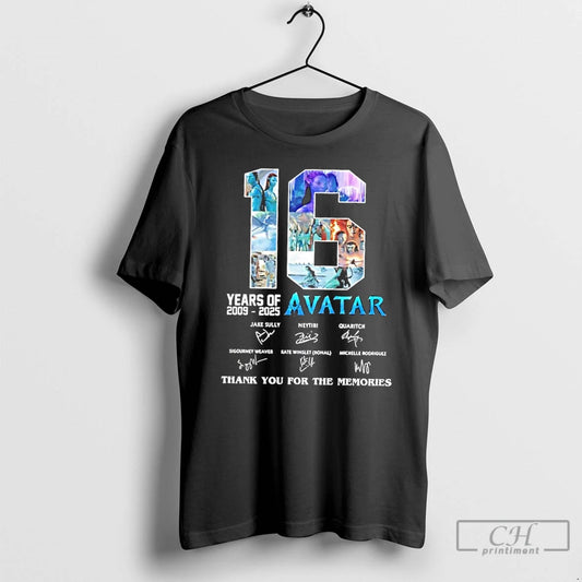 Classic 16 Years 2009 2025 Avatar Movies 3 Thank You For The Memories Signatures T-Shirts, Hoodie, Sweatshirt