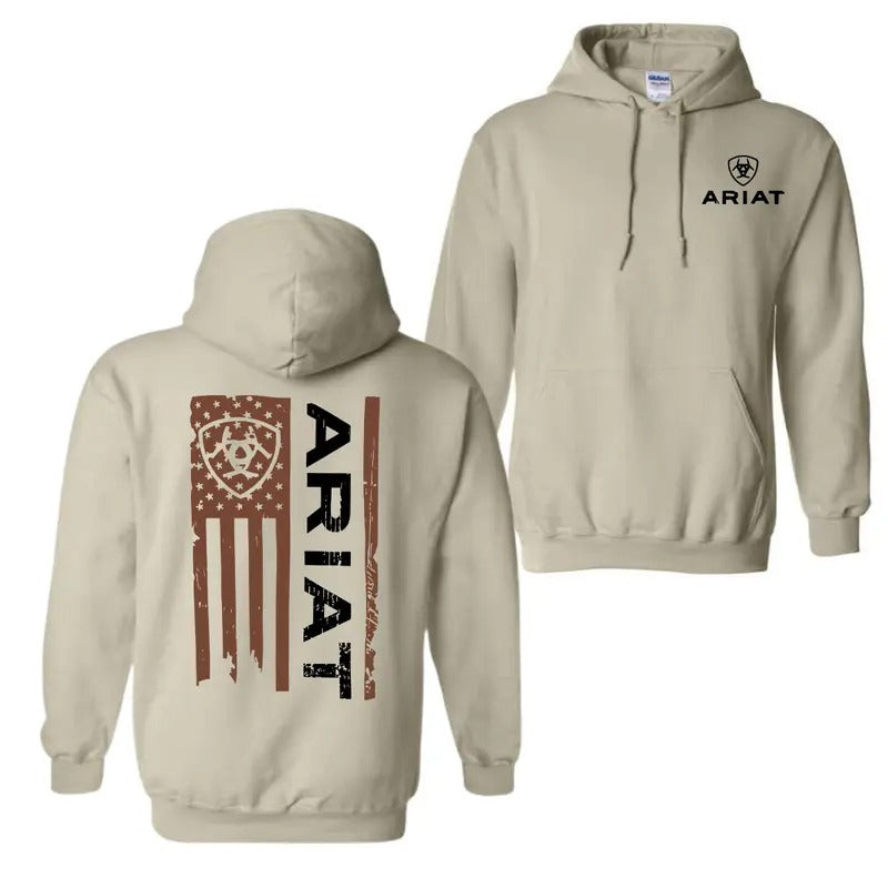 Classic Ariat Hoodie T-Shirt - Striking Design with American Spirit, Perfect for Fashion-Forward Individuals and Country...