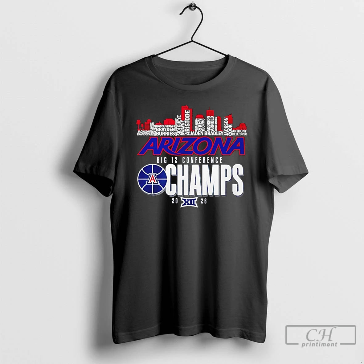Classic Arizona Wildcats 2026 Big 12 Conference Champions Player Name City Skyline T Shirts Sweater