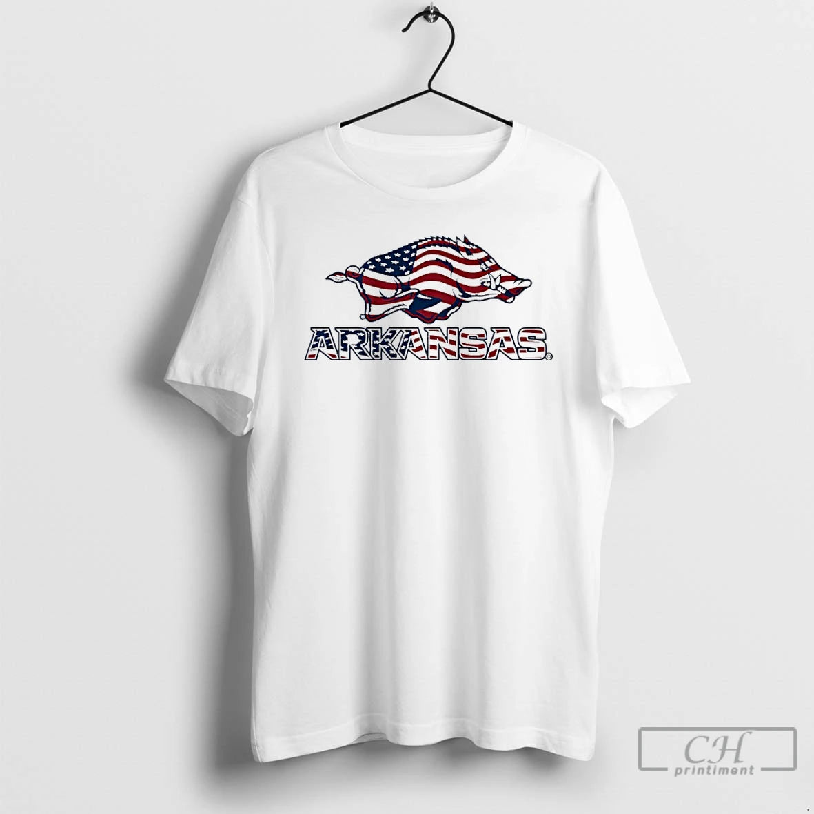 Classic Arkansas Razorbacks Patriotic Marks Logo Stack