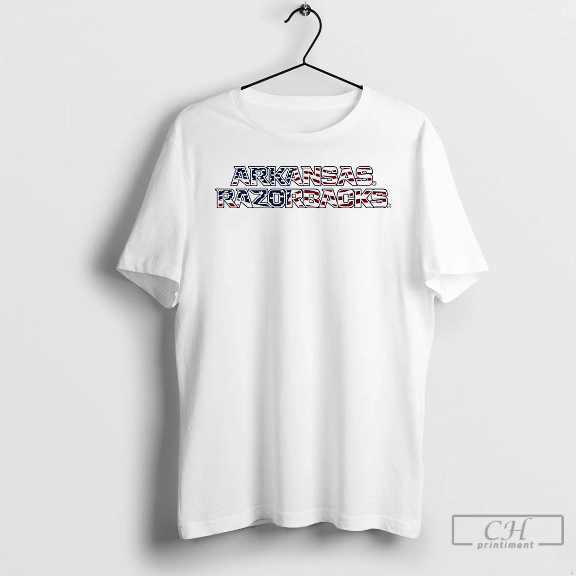 Classic Arkansas Razorbacks Patriotic Marks Wordmark Stack