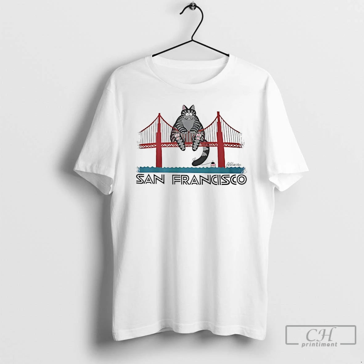 Classic B Kliban Cat San Francisco Golden Gate Bridge Ryan Gosling Hey Girl T Shirts