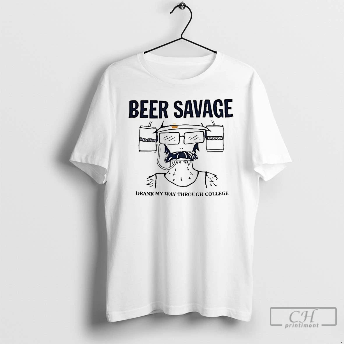 Classic Beer Savage Drank My Way Through College Tee