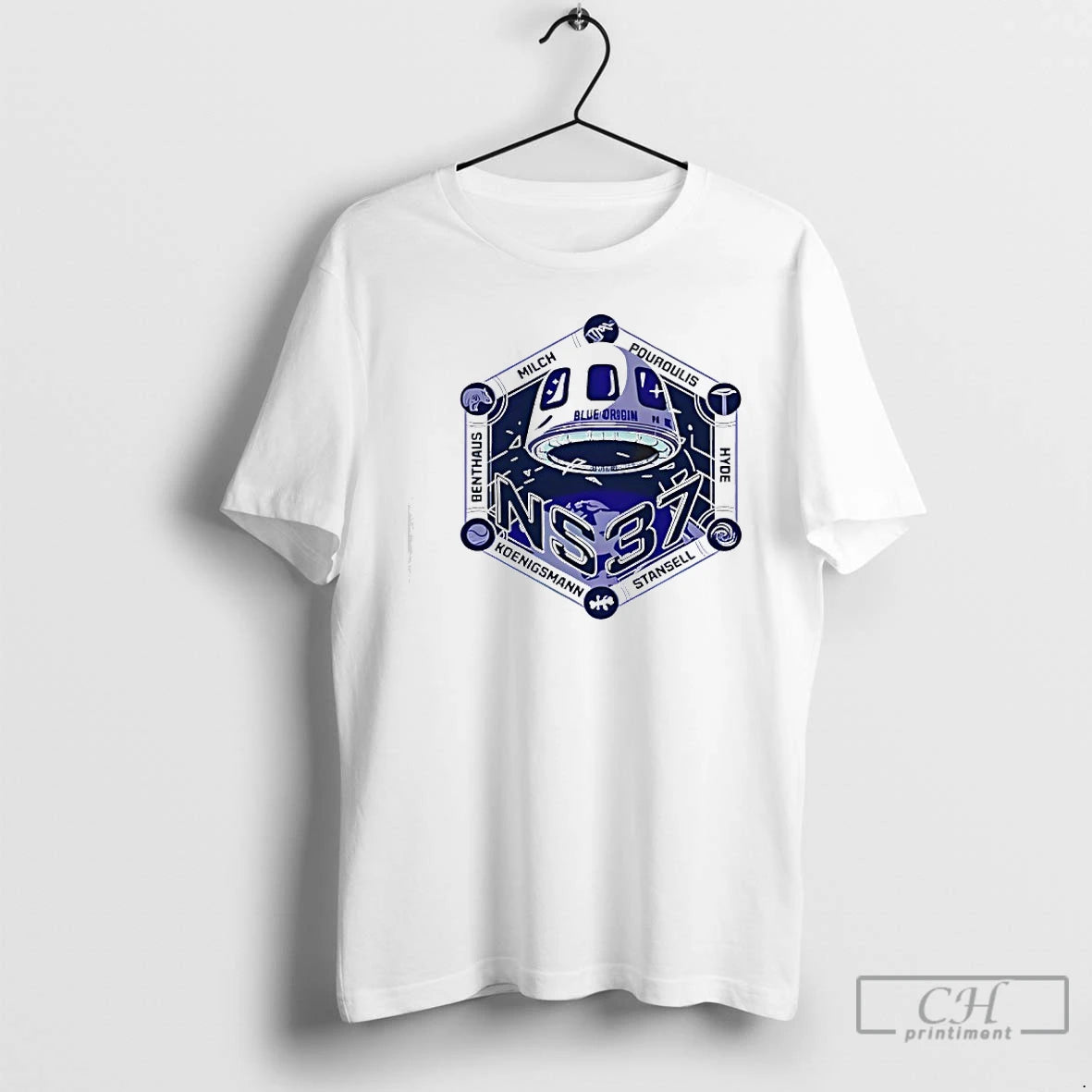 Classic Blue Origin Ns 37 Mission Stansell Hyde Pouroulis Milch Koenigsmann T-Shirts, Hoodie, Sweatshirt | WearSparks.com