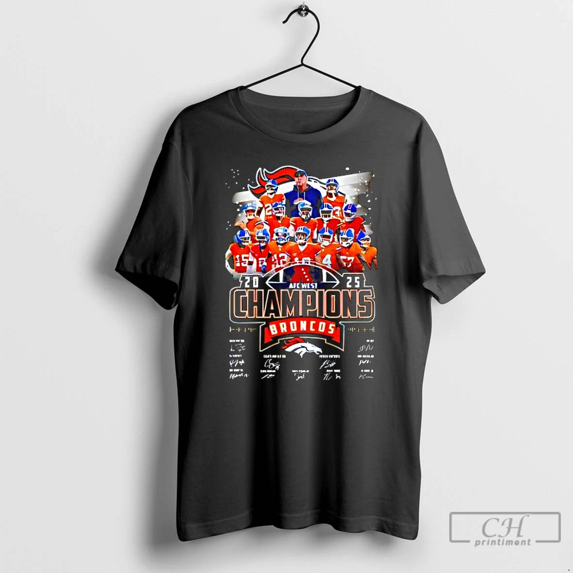 Classic Broncos 2025 Afc West Champions Signatures T-Shirts, Hoodie, Sweatshirt | WearSparks.com