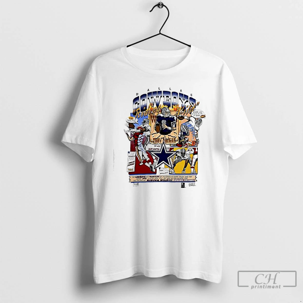 Classic Dallas Cowboys Riding Wild Troy Aikmanthe Triplets T-Shirts, Hoodie, Sweatshirt | WearSparks.com