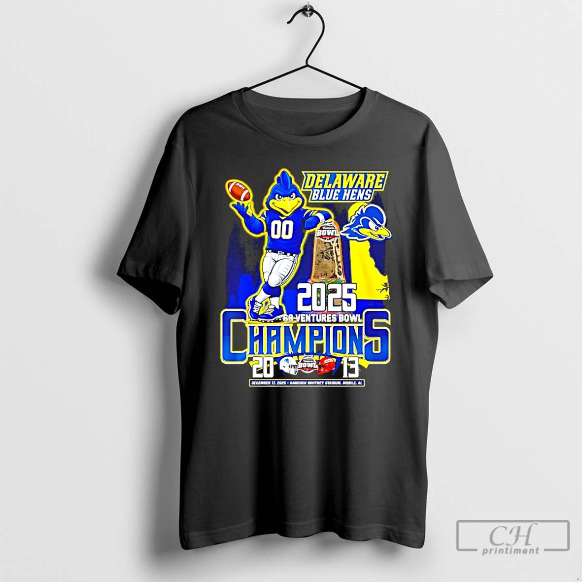Classic Delaware Blue Hens 2025 68 Ventures Bowl Champions Mascot Score T-Shirts, Hoodie, Sweatshirt | WearSparks.com