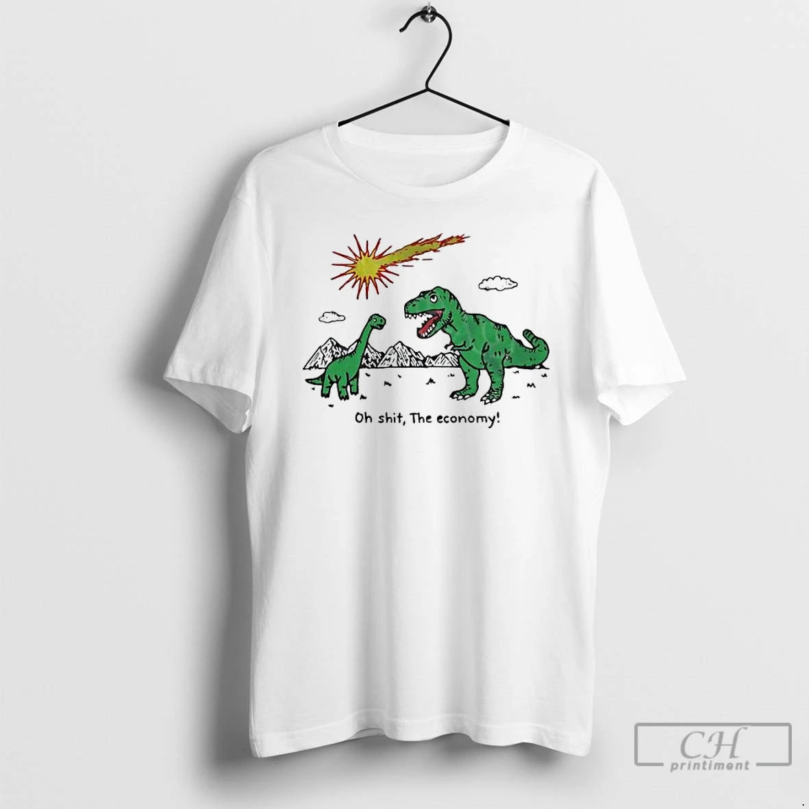 Classic Dinosaur Oh Shit The Economy