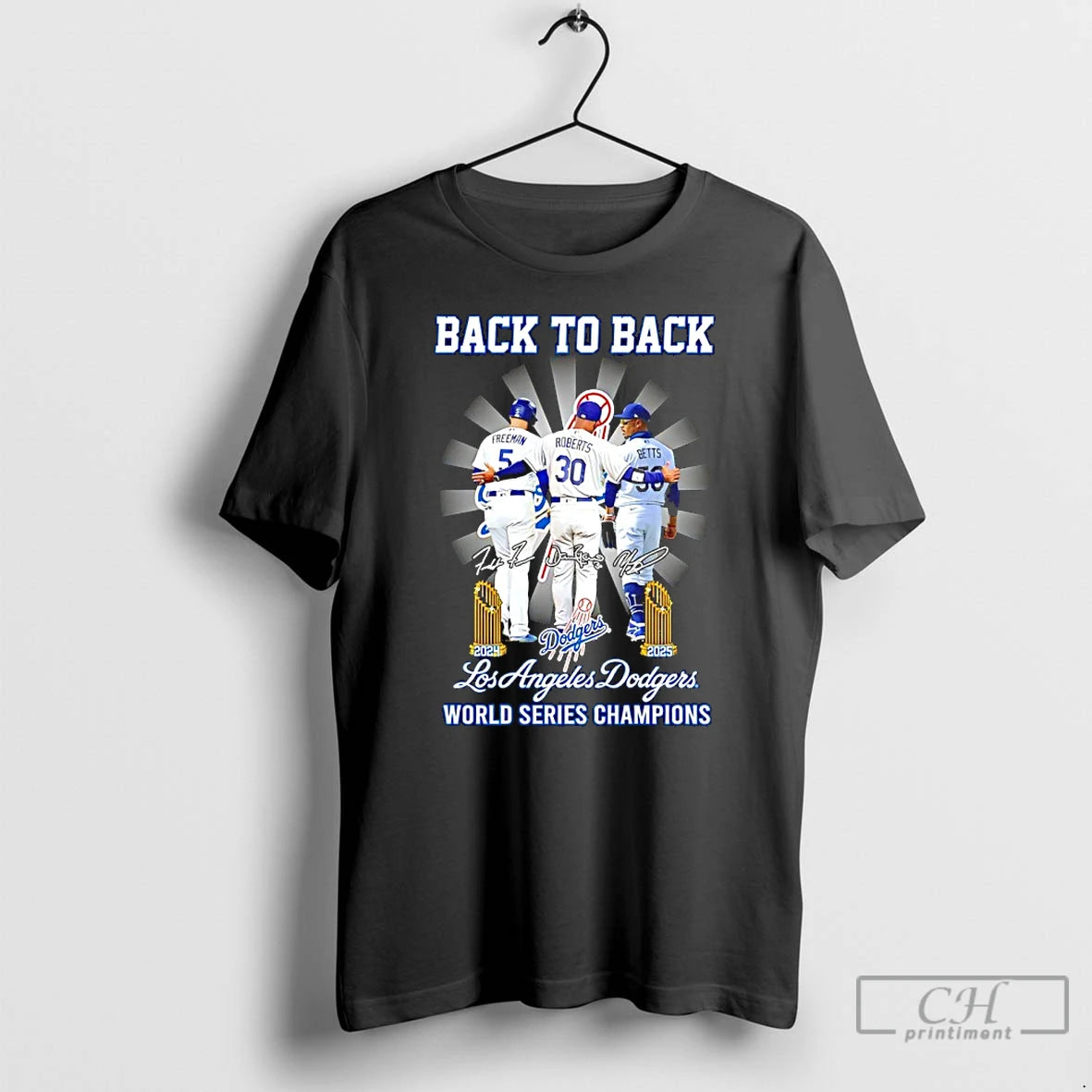 Classic Dodgers Freeman Roberts And Betts Back To Back 24 25 World Series Champions Signatures T-Shirts, Hoodie, Sweatshirt