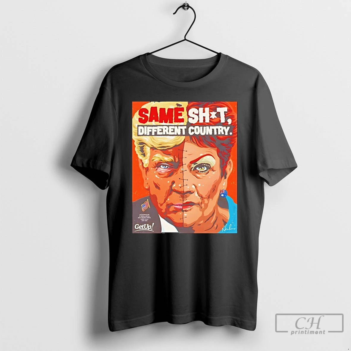 Classic Donald Trump And Pauline Hanson America Mashup Same Shit Different Country T Shirts Sweater